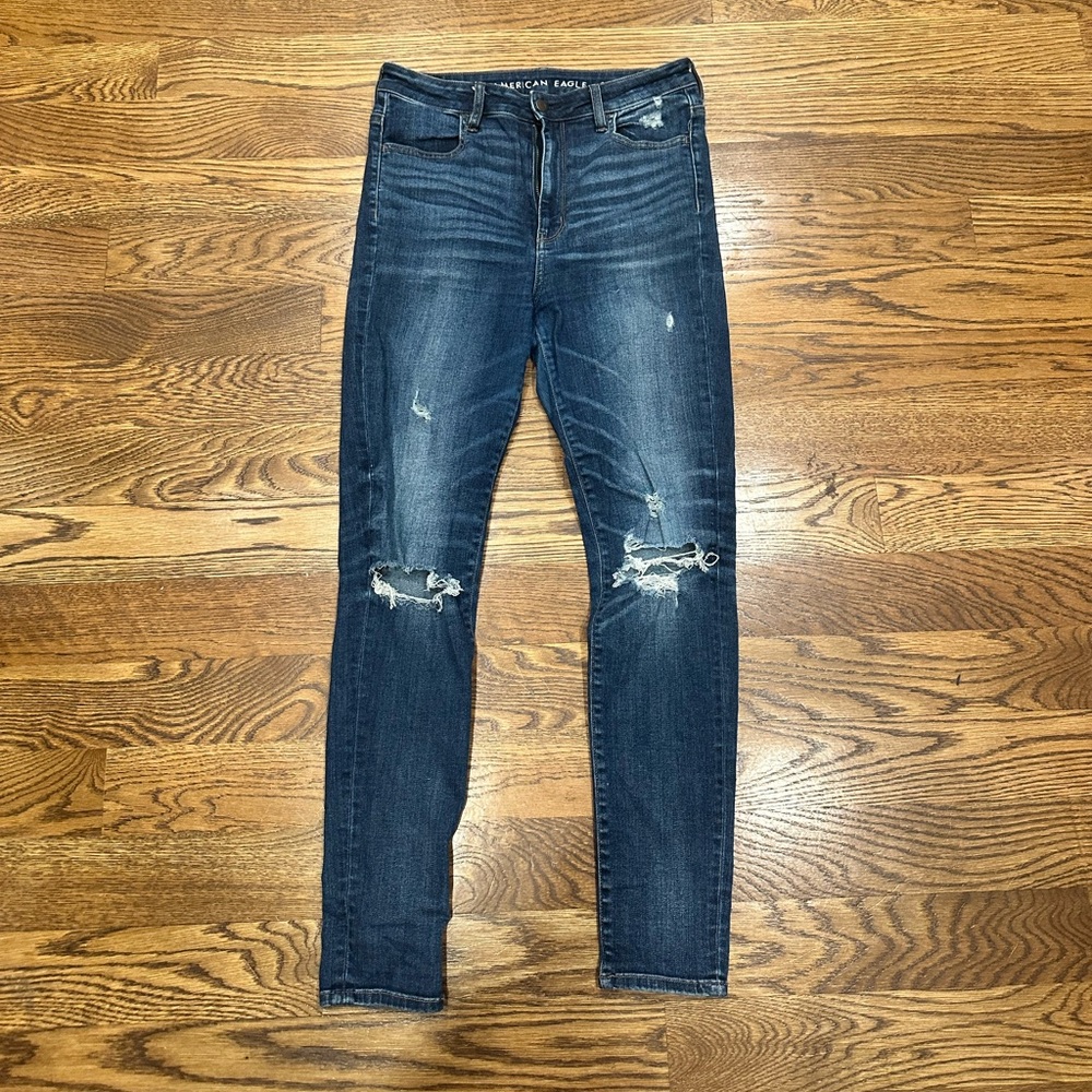 American Eagle Super High-Waisted Distressed Skinny Jeans